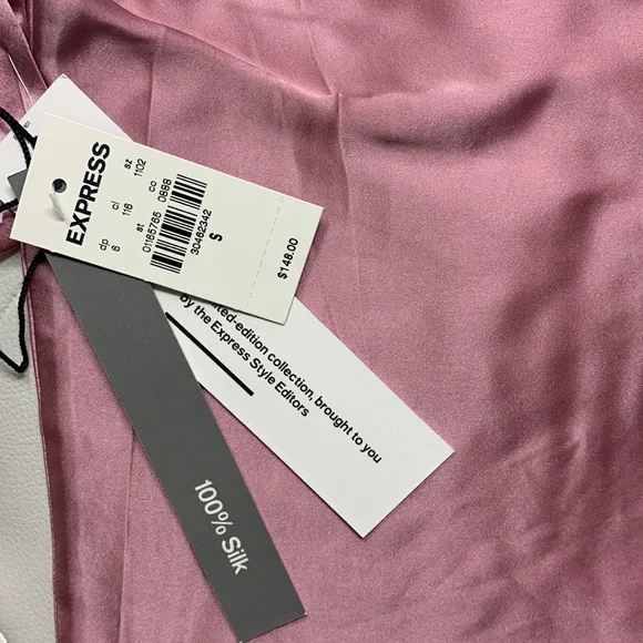 LAST ONE!! NWT $148 100% Silk 2-Piece Pajamas Short Pants/Short Sleeves Pink S - Picture 8 of 11